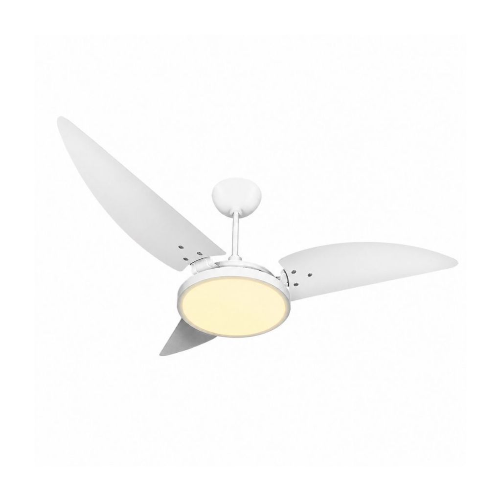 Ventilador Teto 150W Branco Ventex Maragogi Silencioso 3 Pás Turbo Sala Quarto Luz Led Cozinha Eco