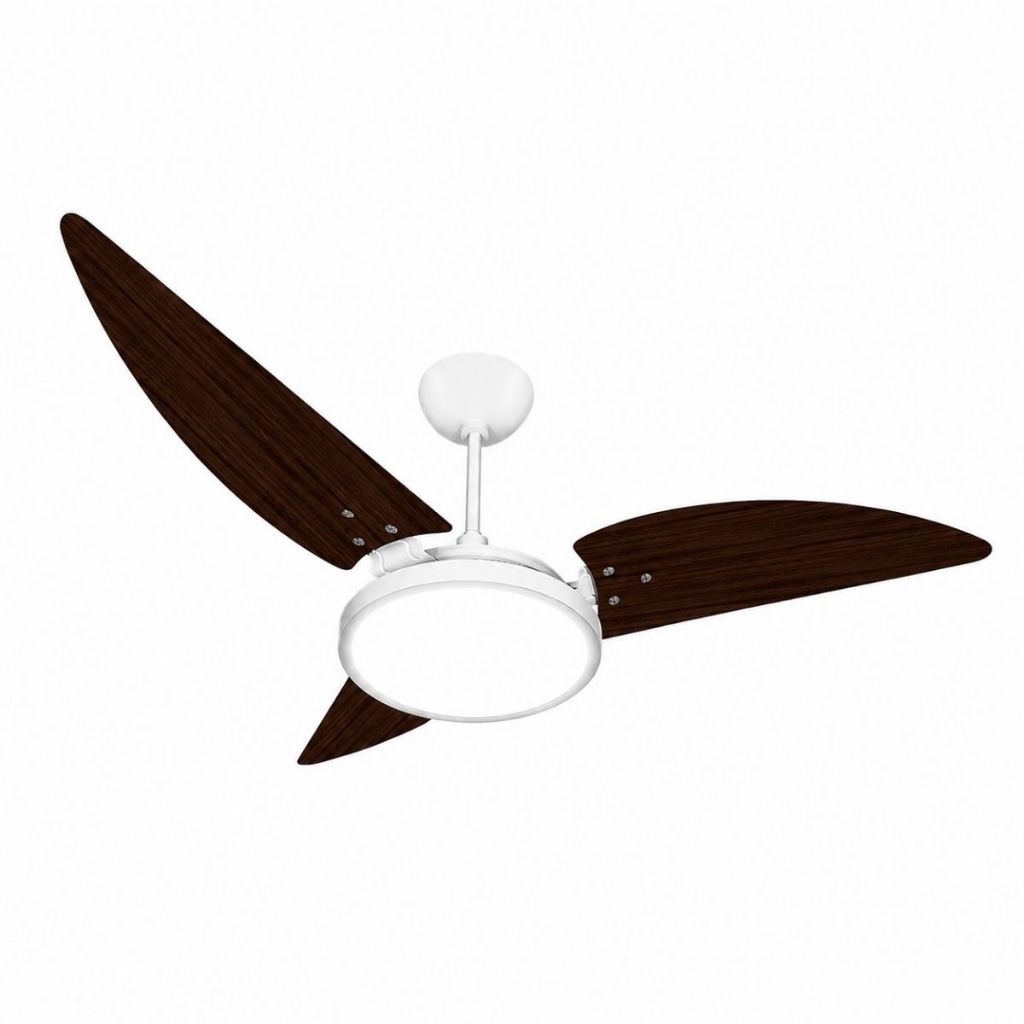 Ventilador de Teto Maragogi 150W Branco/Tabaco Ventex 3 Pás Turbo Silencioso LED Potente Quarto Sala