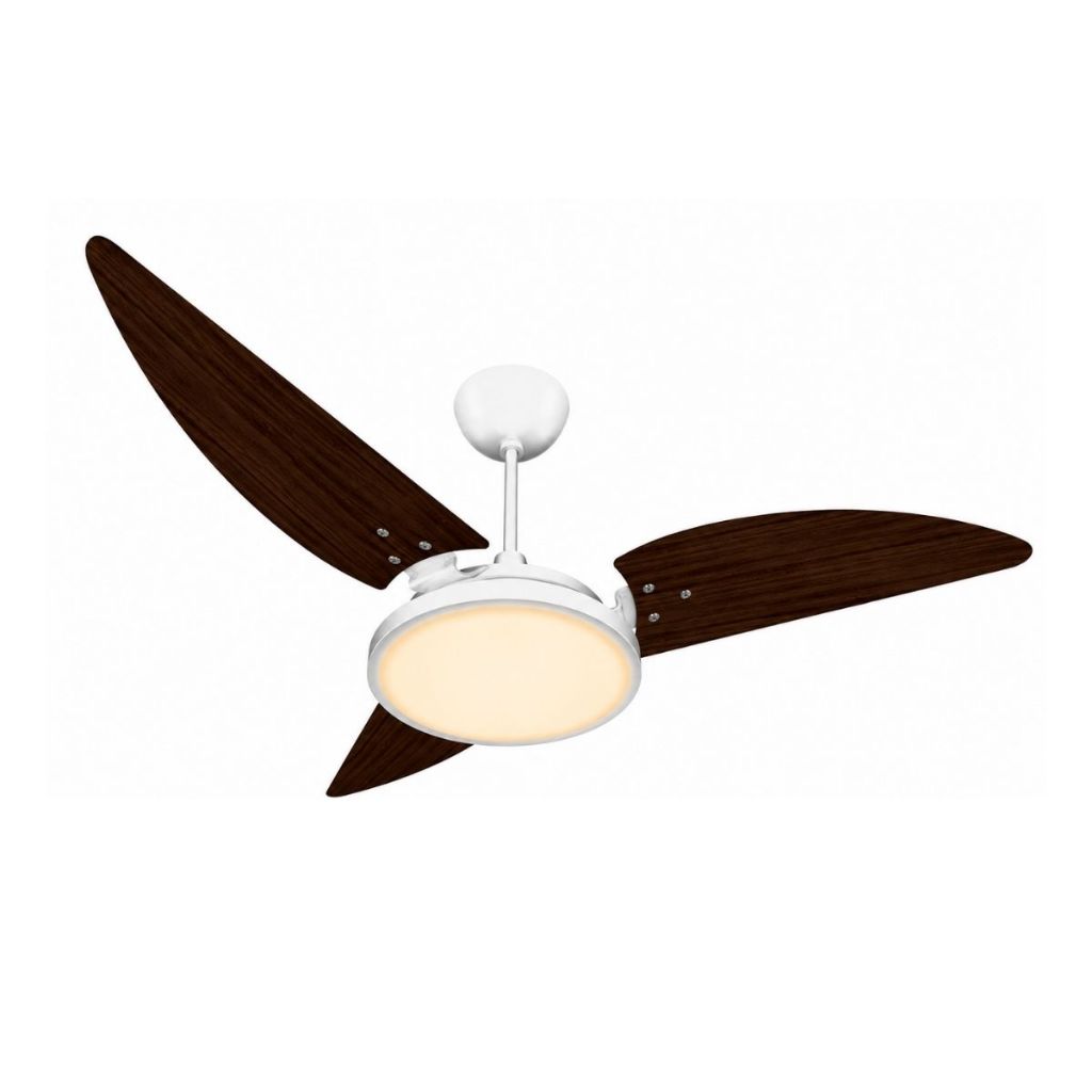 Ventilador de Teto 150W Maragogi Branco/Tabaco Ventex Turbo Silencioso Sala Quarto Potente Luz Led