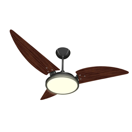 Ventilador Maragogi Preto Tabaco com Led Branco Quente 220V