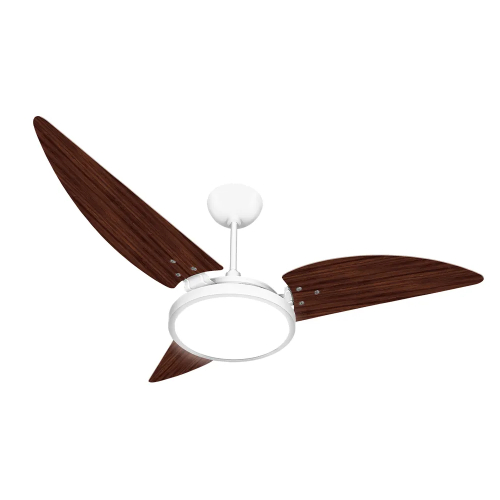 Ventilador Maragogi Branco Tabaco com Led Branco Frio 220V