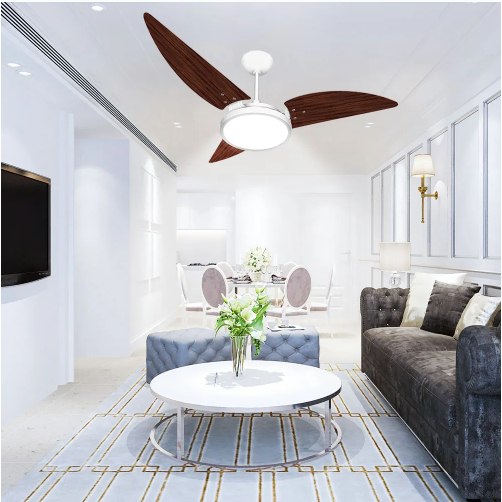 Ventilador Maragogi Branco Tabaco com Led Branco Frio 127V