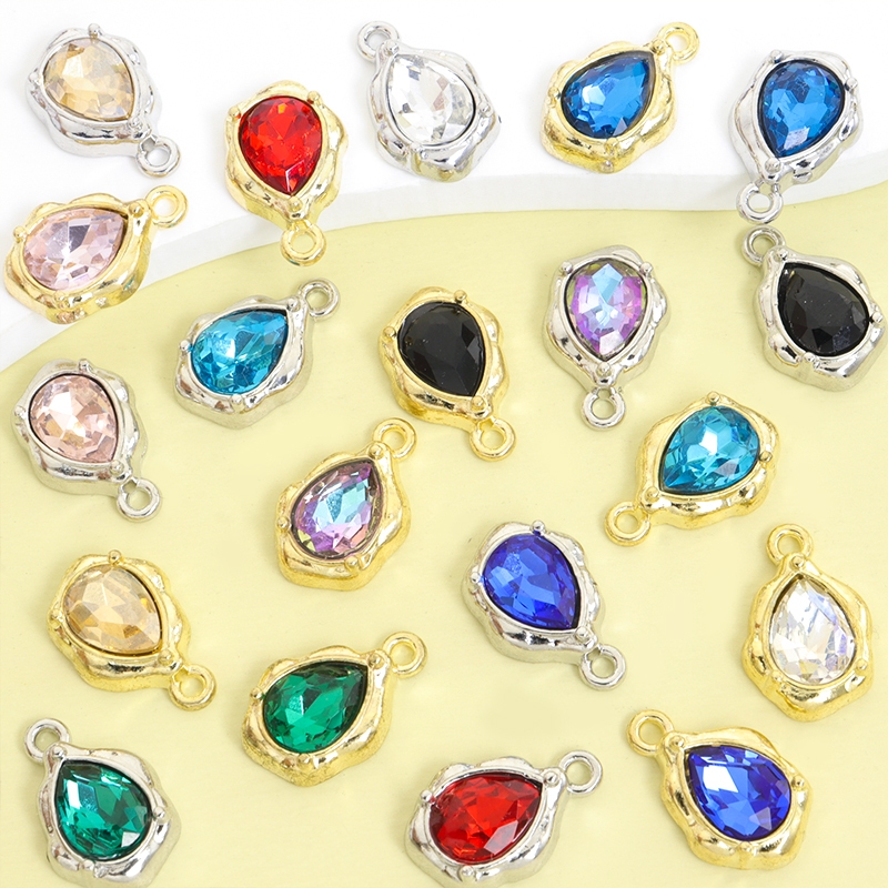 10 Peças Amuletos Em Forma De Gota De Água Lágrima De Cristal Multicolorido , Colar Elegante De Luxo Leve Pulseira Brinc