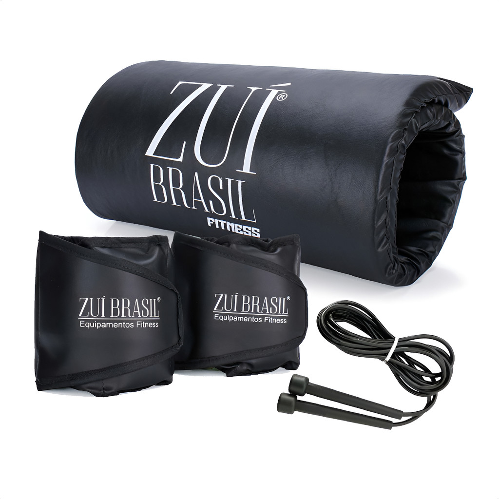 Kit De Exercícios Par Tornozeleira 5kg Colchonete Corda Zuí