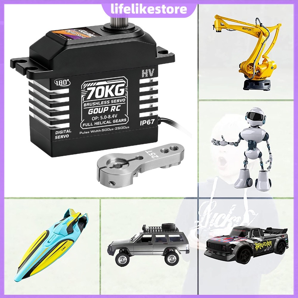 Servos Digitais De Alto Torque Para Carros RC 70KG Sem Escova 1/8 1/10 1/12 Acessórios Modelo [lifelikestore.br]