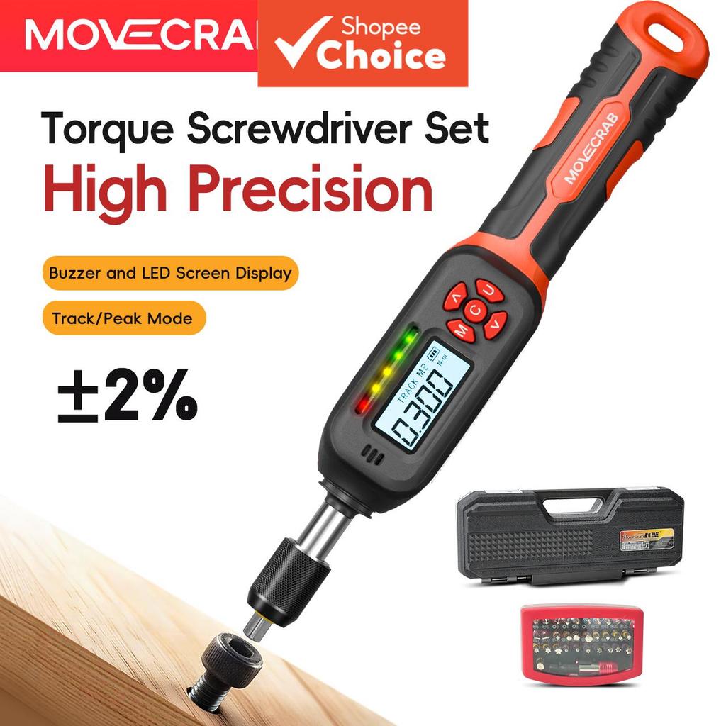 Um Conjunto De Chave De Fenda De Torque Digital MOVECRAB , Com Notificação De Vibração LED De Campainha Para Reparo De B