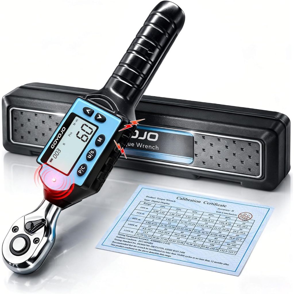 Chave de Torque Digital GOYOJO de 3/8 de Polegada, Ferramenta Profissional de Alta Precisão para Reparos Automotivos, Bi