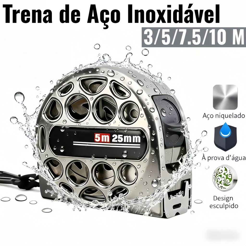 Tape Measure 3/5/7.5m and 10/16/25FT Stainless Steel High Precision Waterproof Shock Resistant