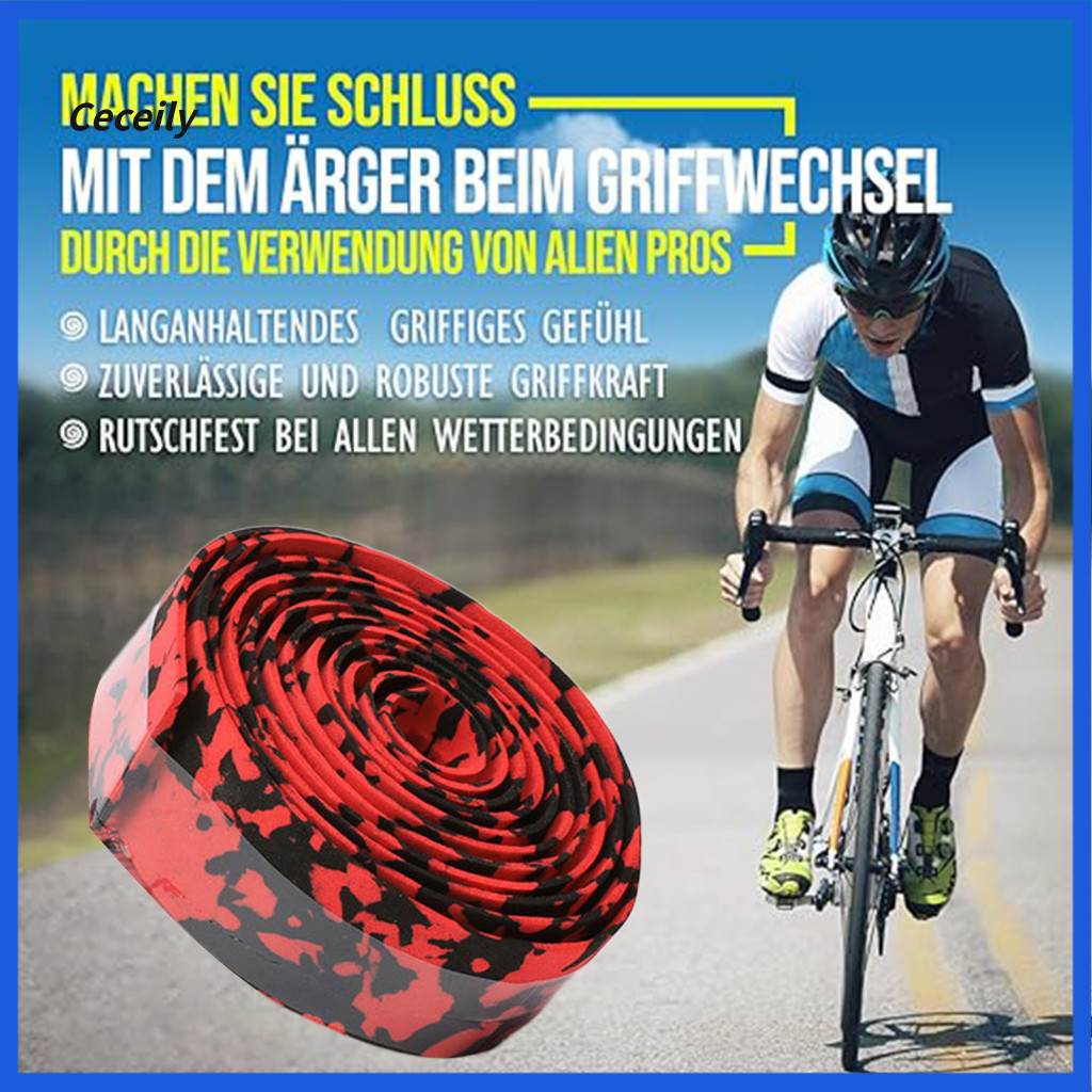 Lightweight Bike Handlebar Tape Water-resistant 1 Pair Non-slip Shock-absorbing Thickened Wear Resistant Bicycle for Roa