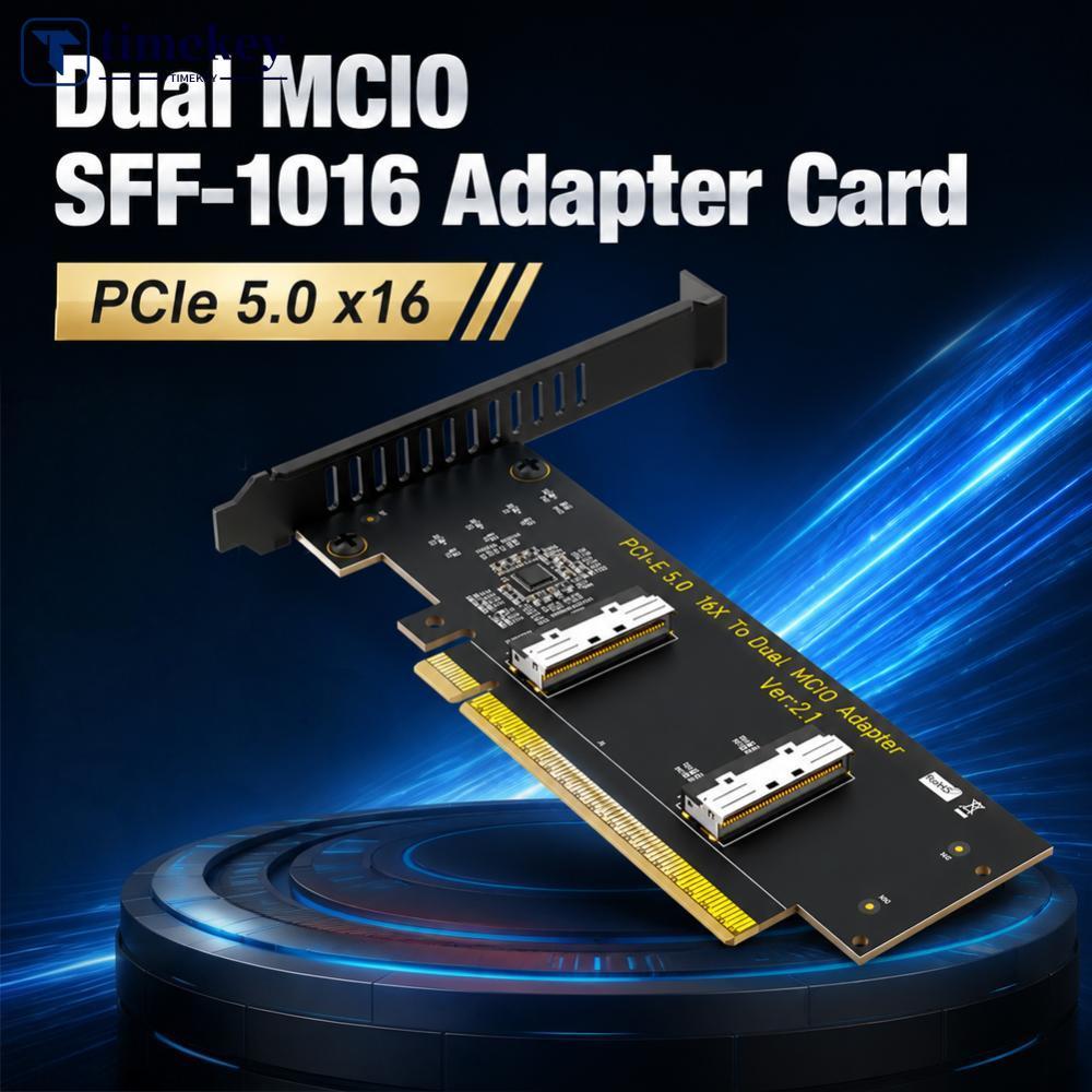 Adaptador TIMEKEY PCI-Express PCIe 5.0 x16 Para Dual MCIO SFF-1016 F7T3