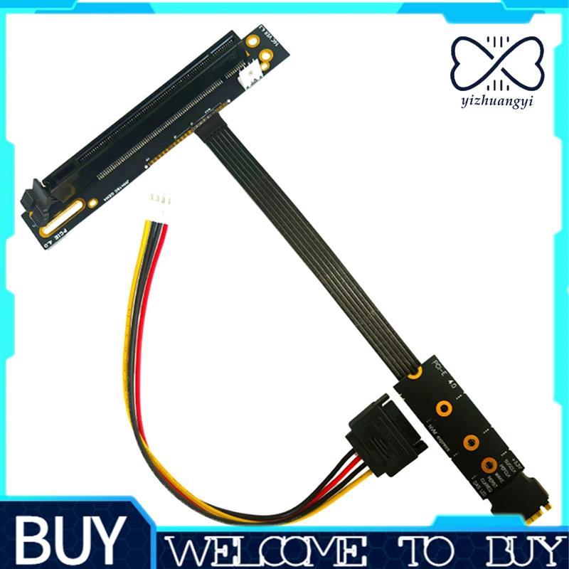 M . 2 Para NVMe Chave PCI E Pcie 4.0 X4 25cm Riser Cabo Extensão X16 Gen 4 SATA De Alimentação 64G/Pbs GPU Extensor