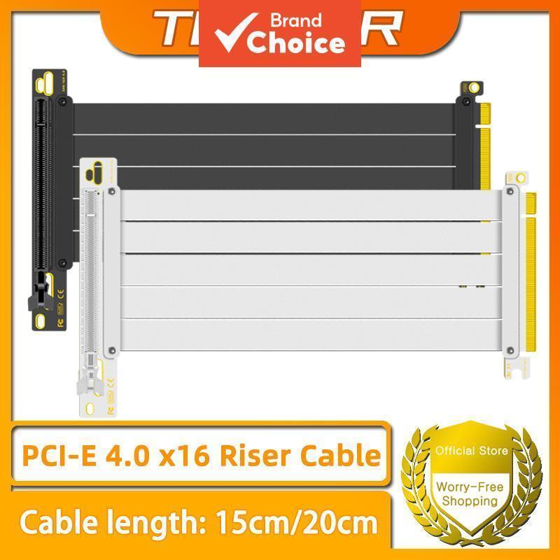 Cabo extensor de vídeo TEUCER PCI-E 4.0 X16, blindagem EMI, alta velocidade, flexível, cabo de extensão PCIe Gen 4 para