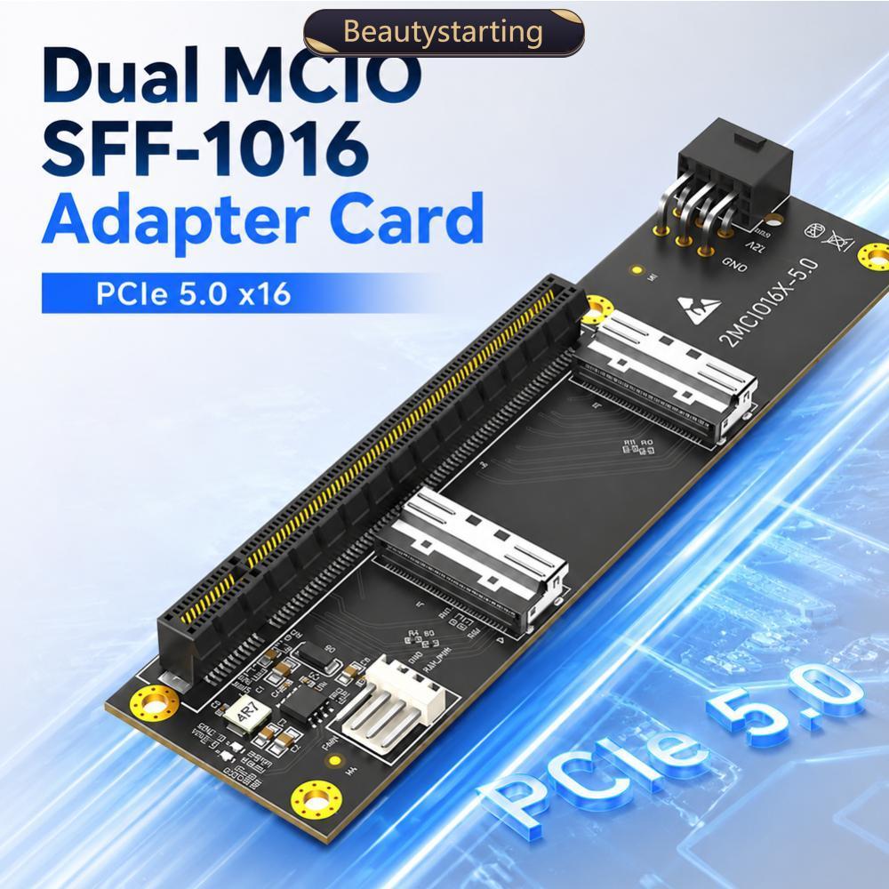 BEAUTYSTARTING PCI-Express PCIe 5.0 x16 Para Placa Adaptadora Dual MCIO SFF-1016 F9T6