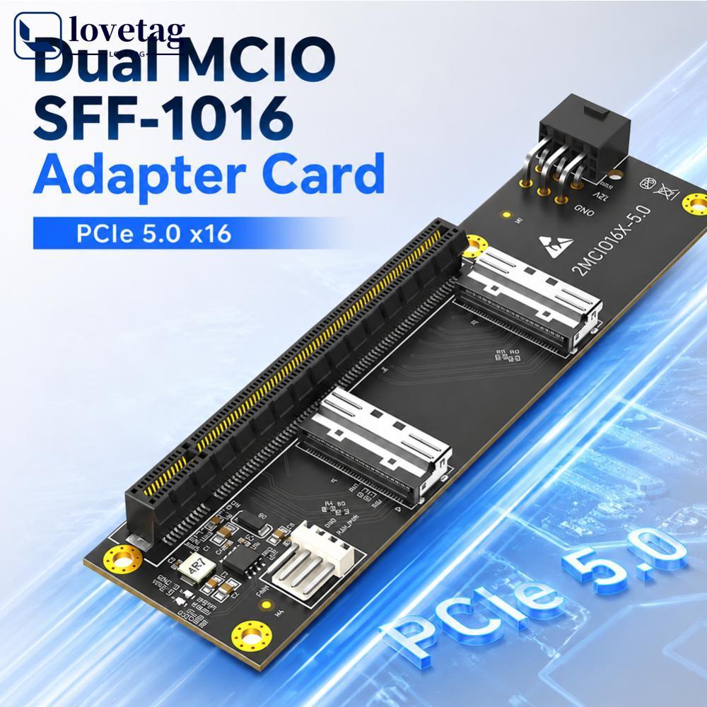 LOVETAG PCI-Express PCIe 5.0 x16 Para Placa Adaptadora Dual MCIO SFF-1016 F4U2