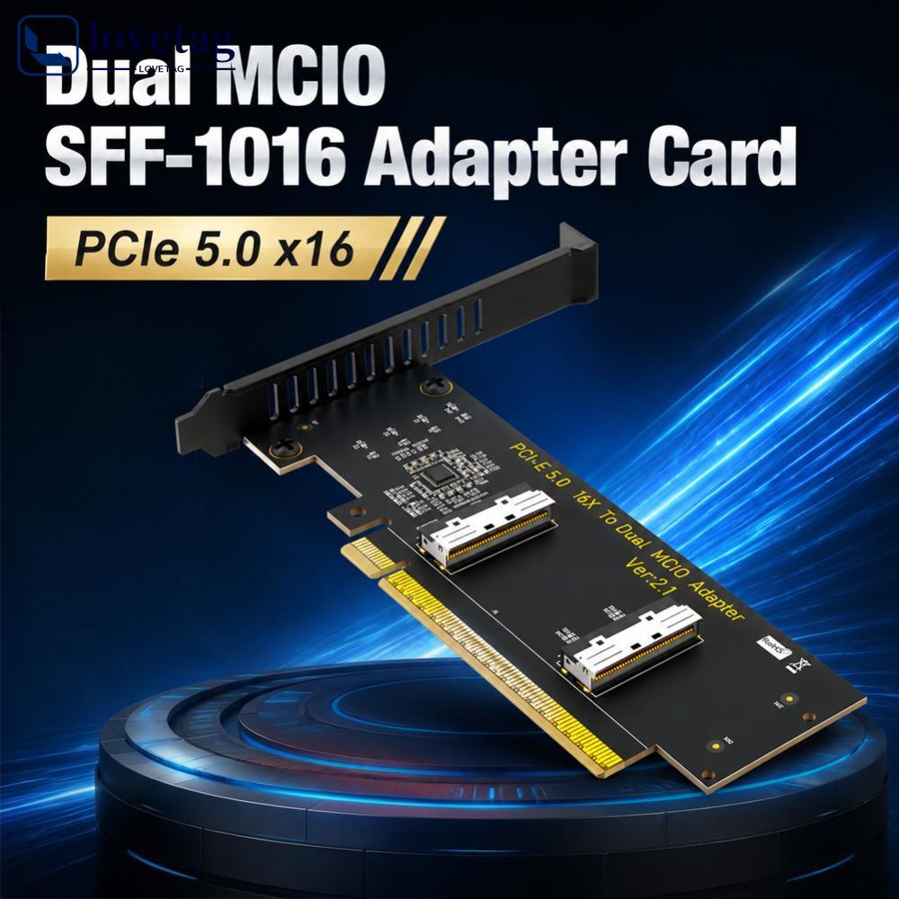 LOVETAG PCI-Express PCIe 5.0 x16 Para Adaptador Duplo MCIO SFF-1016 O5T6
