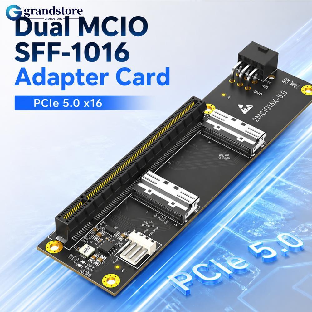 GRANDSTORE PCI-Express PCIe 5.0 x16 Para Placa Adaptadora Dual MCIO SFF-1016 I4N5
