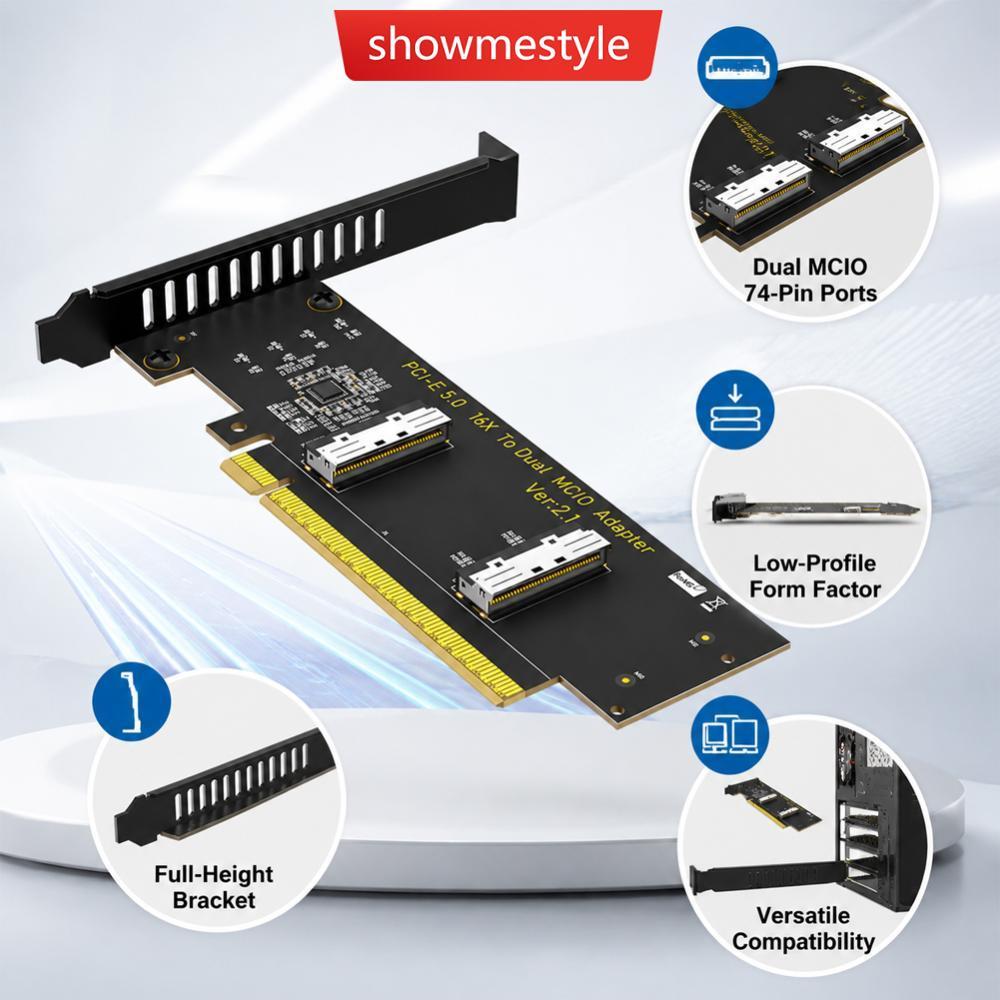 Adaptador SMS PCI-Express PCIe 5.0 x16 Para Dual MCIO SFF-1016 F4L8