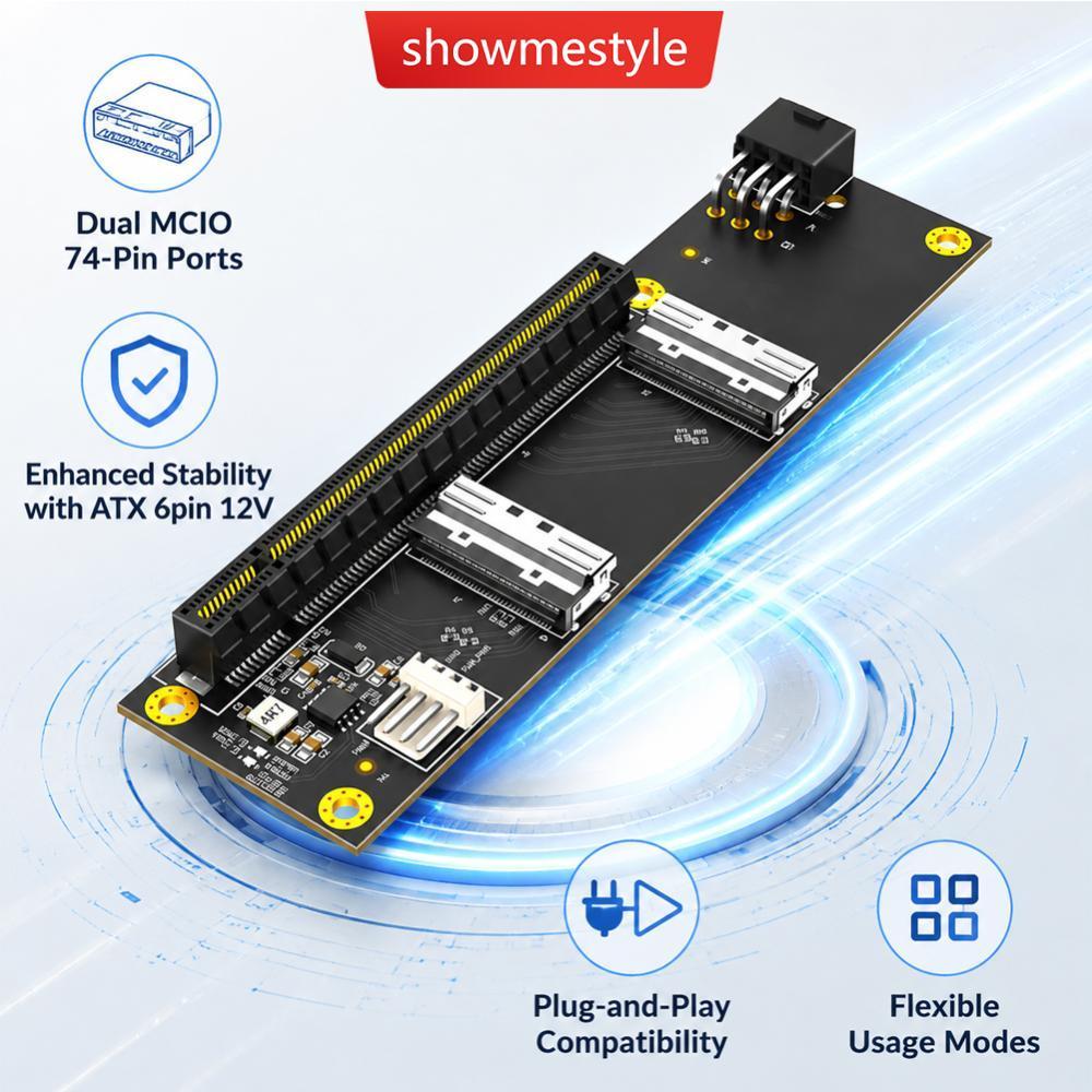 SMS PCI-Express PCIe 5.0 x16 Para Placa Adaptadora Dual MCIO SFF-1016 F1O8