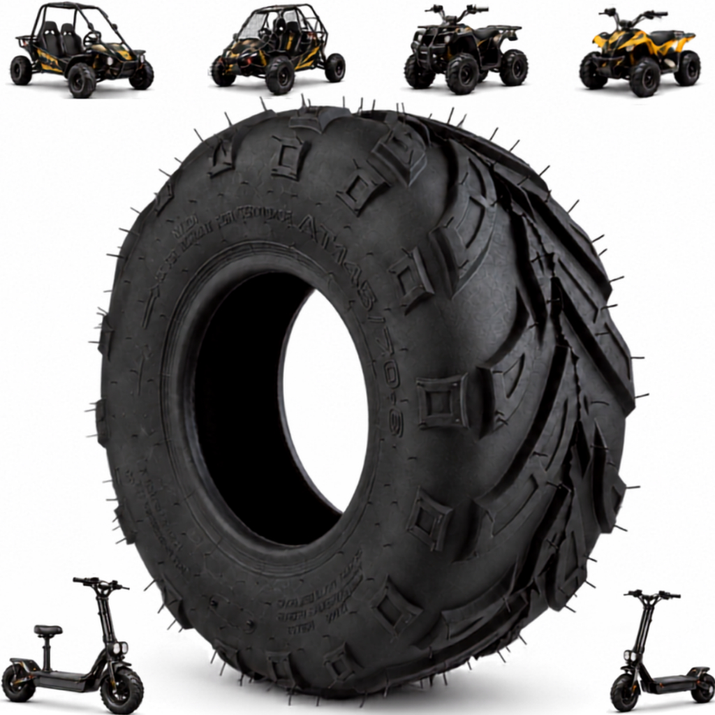 Pneu 145/70-6 Com Garras Tubeless 4 Lonas Atv Mini Buggy Italika VREX Muv Scooter Two Dogs
