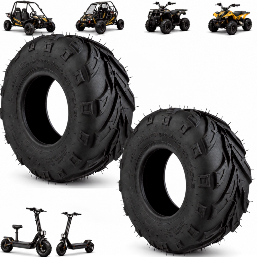 Pneu 145/70-6 Com Garras Tubeless 4 Lonas Atv Mini Buggy Italika VREX Muv Scooter Two Dogs