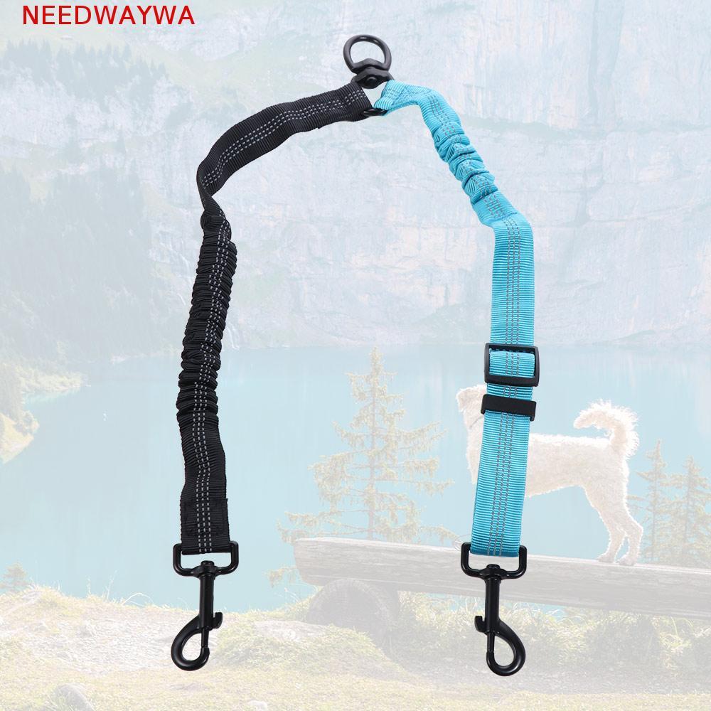 NEEDWAYWA Two Dog Lead , 2 Em 1 Alça Ajustável Trela Dupla Para Cães , De Tração Dois Com Absorção De Choque