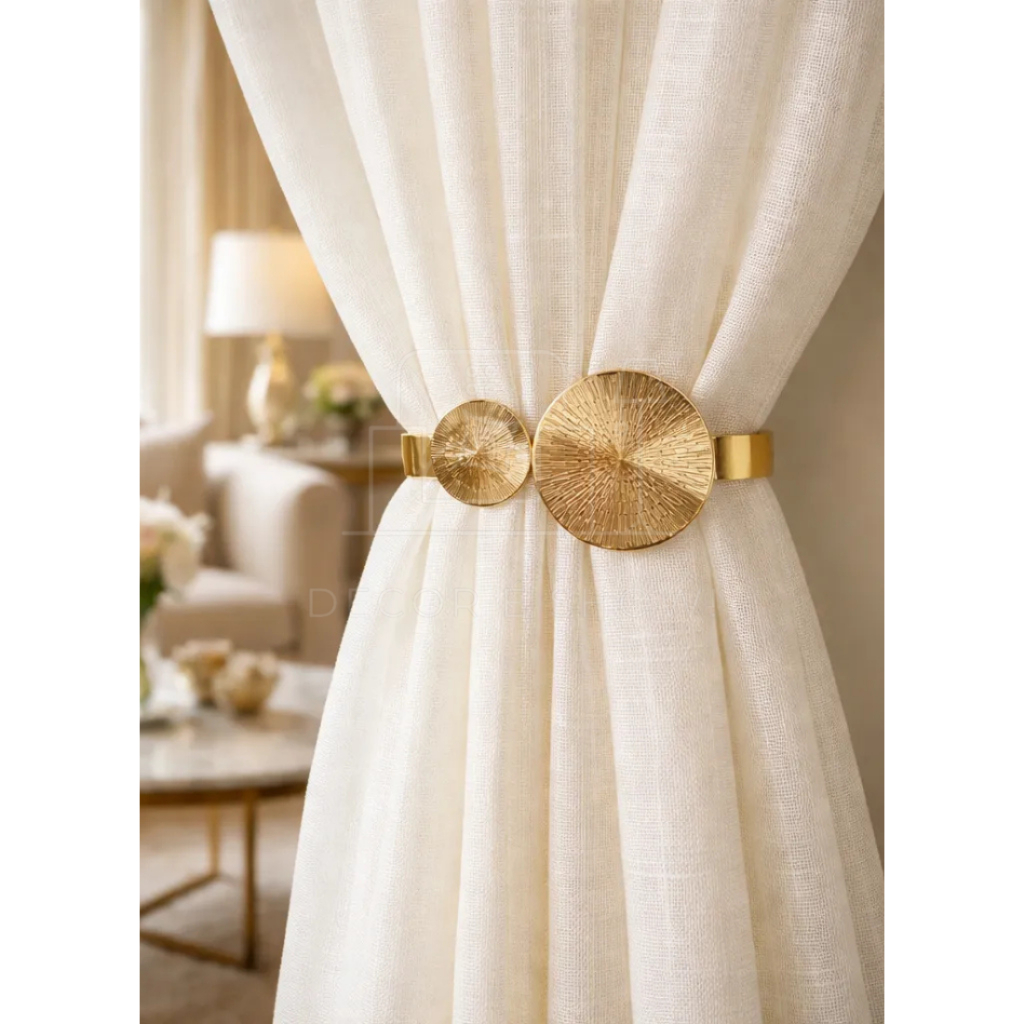 Pingente Prendedor De Cortinas Metal Dourado Sala/Quarto Decoração