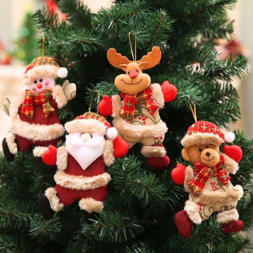 Enfeites para Árvore Pingentes de Natal de Feltro Fofo Cute Vários Modelos Ornamento para Decoração
