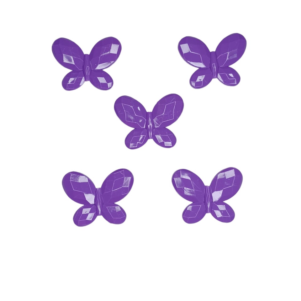 Aplique Borboleta Passante Pingente para Cortina e Lustres Decoração Acrilica Cores Kit 10 Peças