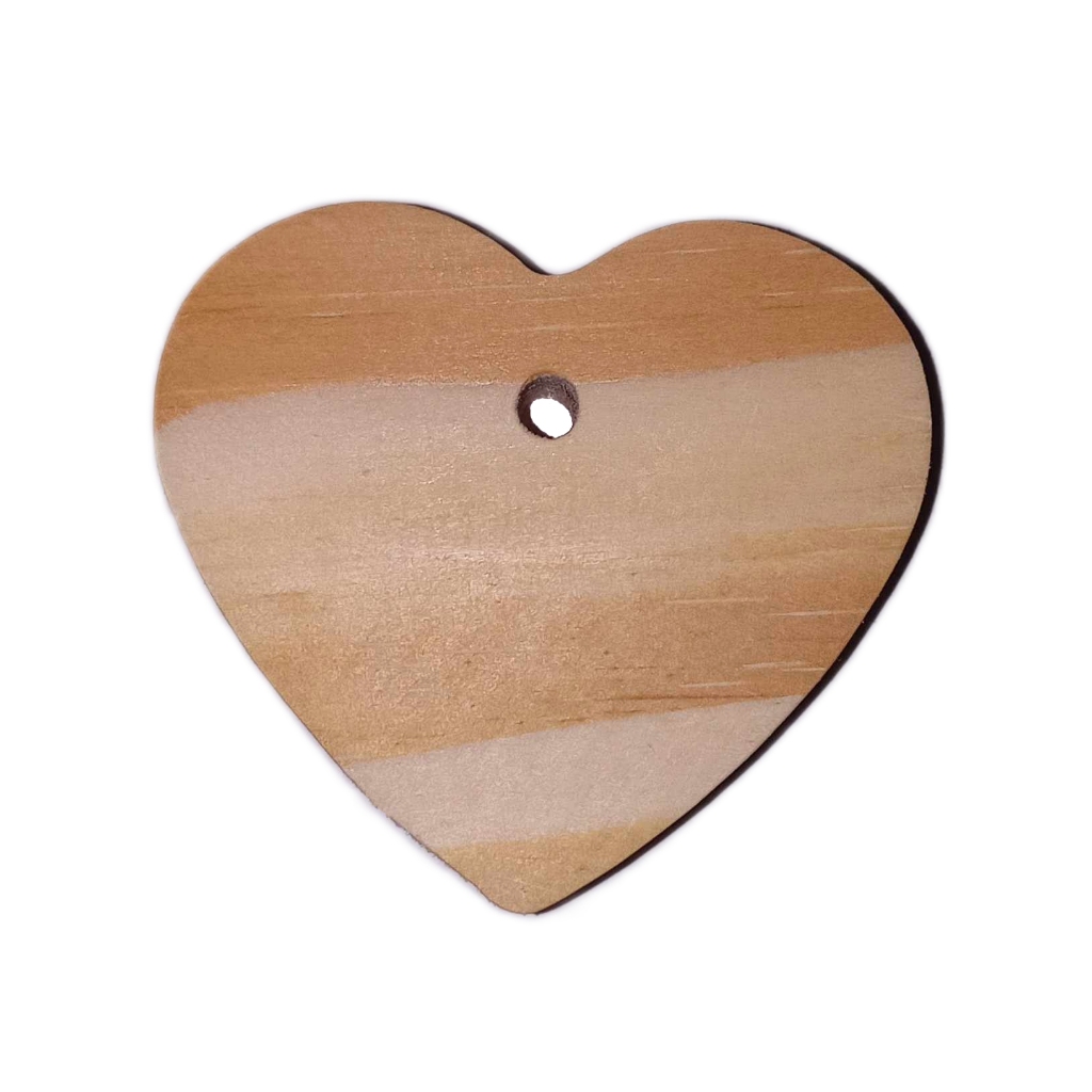 KIT Corações 8cm com Acabamento de Madeira Pinus, Pingente, Artesanato, Mesa Posta, Decoração.