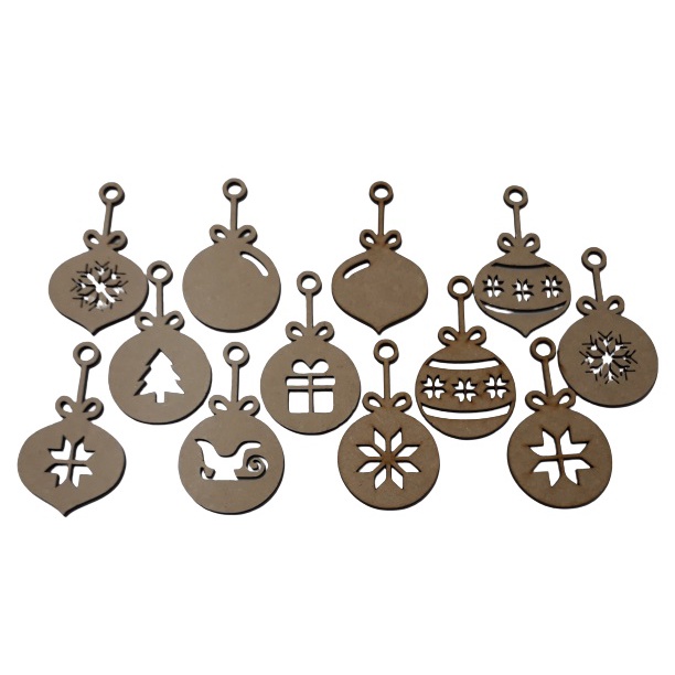 Kit 12 Enfeite Natal Pingente Mdf 10 Cm Aplique Decoração Cris Nuez Artesanatos
