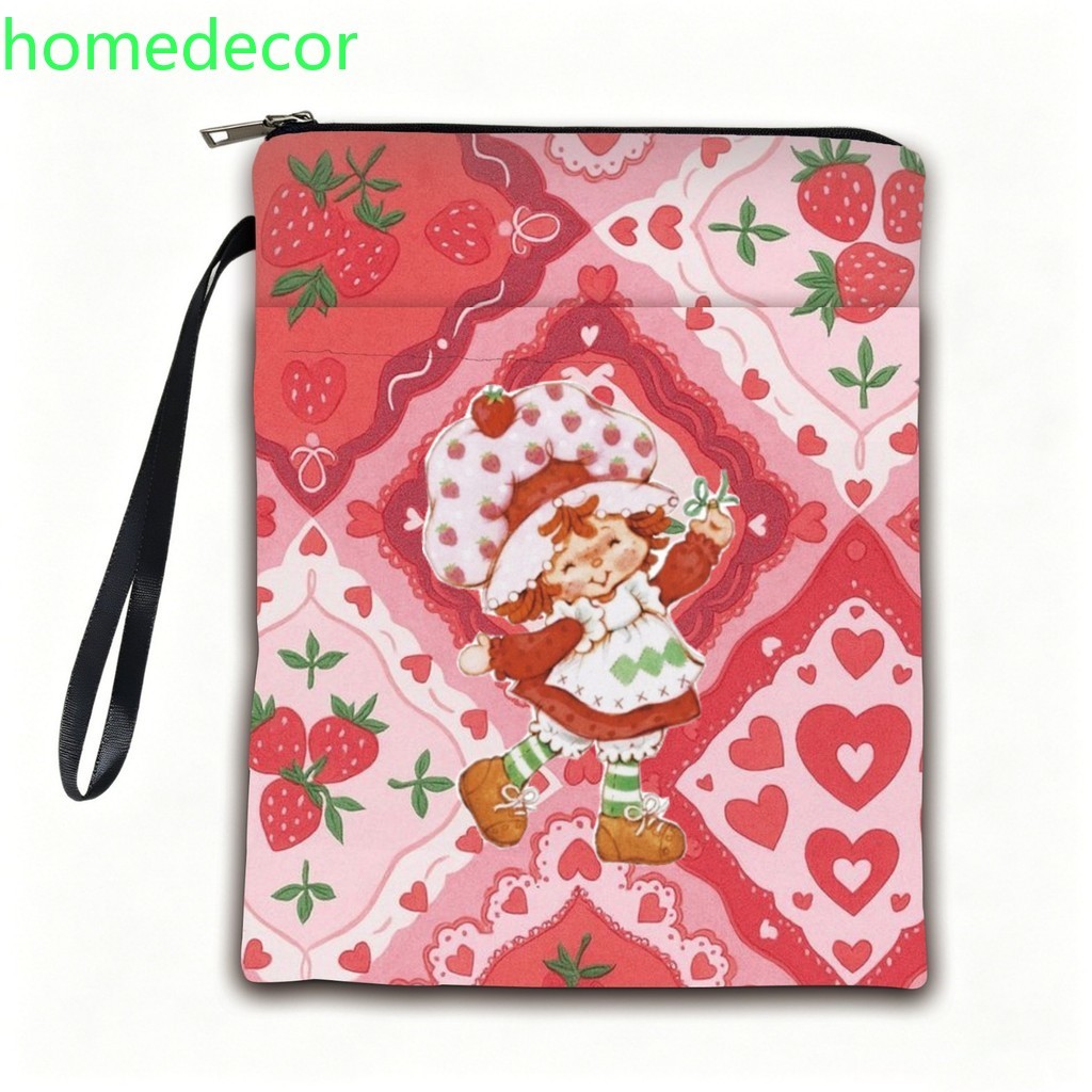 Novo Moranguinho Cute Strawberry Shortcake Cartoon Zipper Bolsa Portátil De Armazenamento Multifuncional Handy Tote Orga