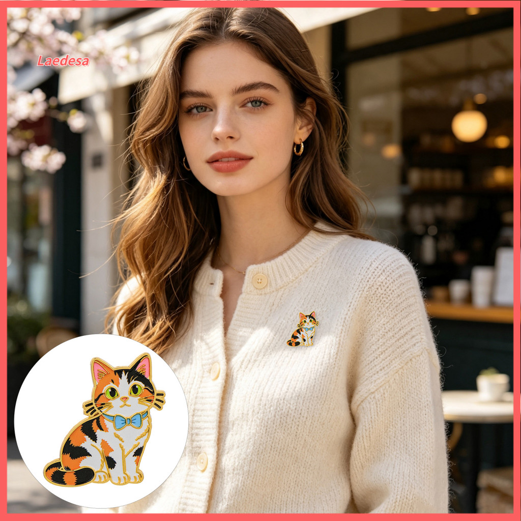 Scarf Brooch Pin Cute Enamel Cat Cartoon Kitten Metal Badge for Hats Bags Scarves Clothes – Stylish Decorative Accesso