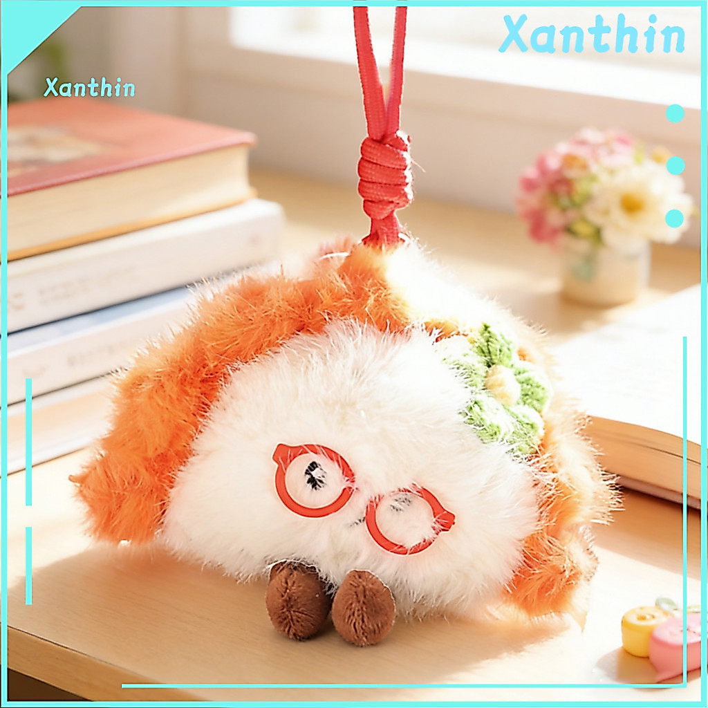 Backpack Plush Accessory Doll Dumpling Keychain Soft Stuffed Bag Charm Cute Cartoon Chinese Food Pendant for Purse Car a