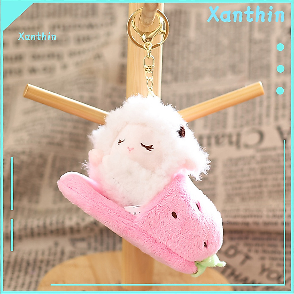 Plush Pendant Soft Velvet Adorable Lamb Keychain Stuffed Sheep Cute Cartoon Bag Charm Backpack Accessory Gift for Her So