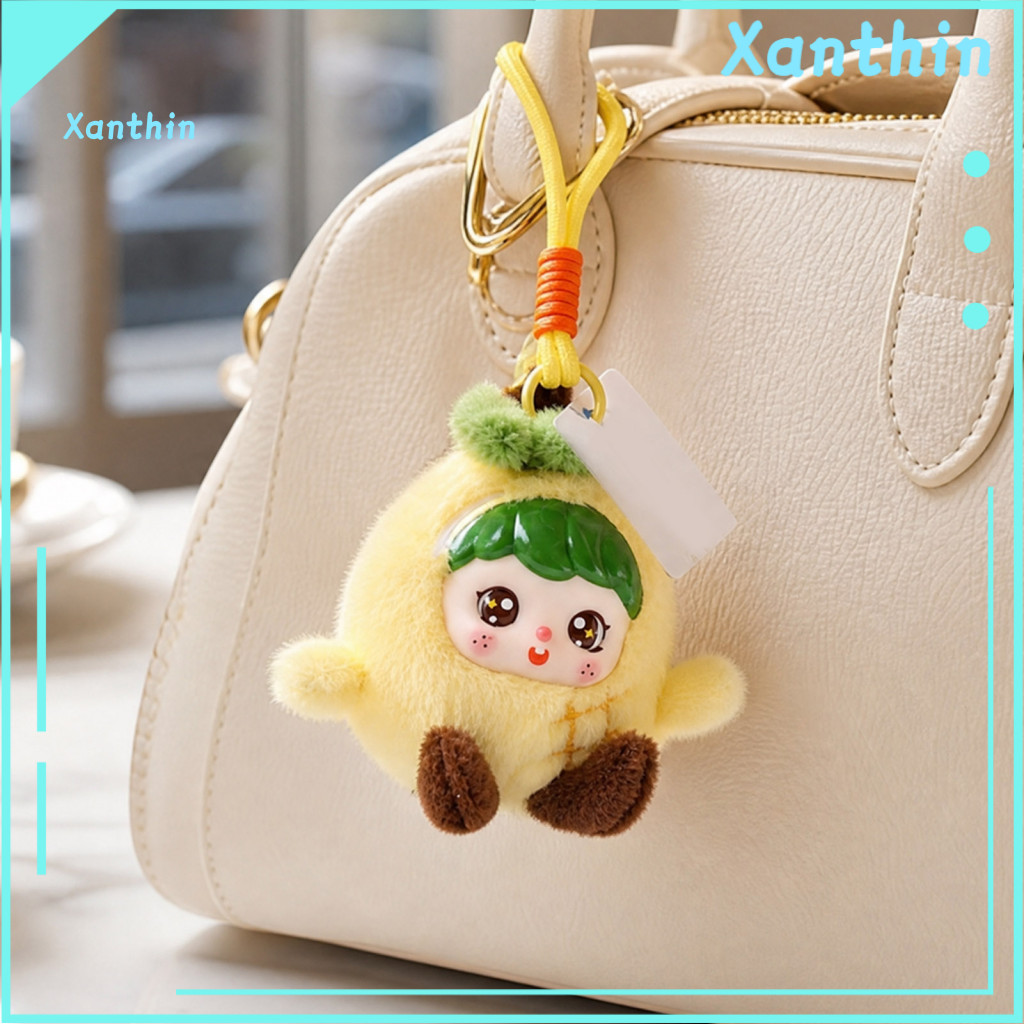 Small Plush Bag Charm Mini Keychain Cute Kawaii Fruit – Soft Cartoon Doll for Backpack Purse Gift for Girls Adorable S