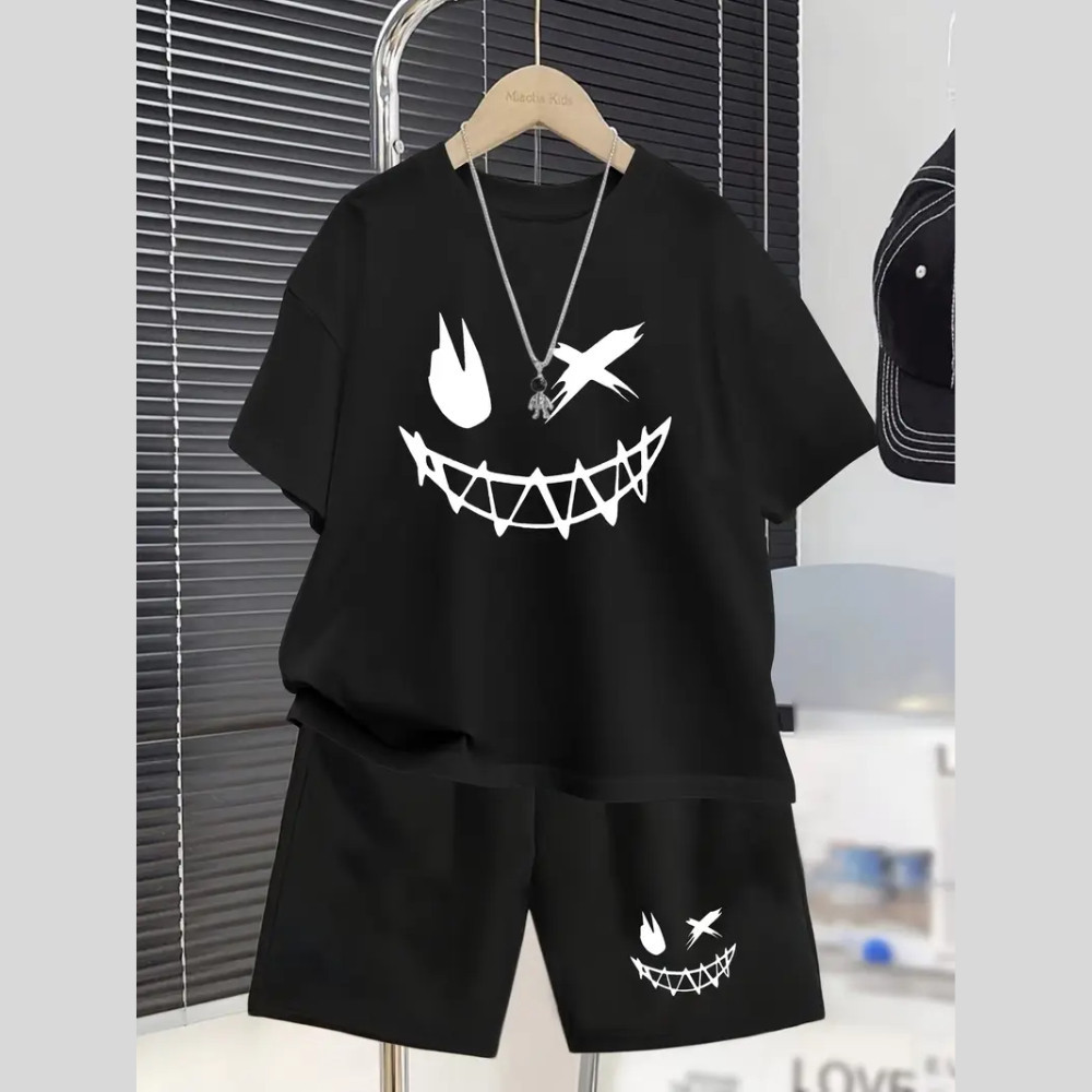 Conjunto Infantil Masculino Estampa Sorriso Street 279 Moda Infanto Juvenil Adolescente Streewear
