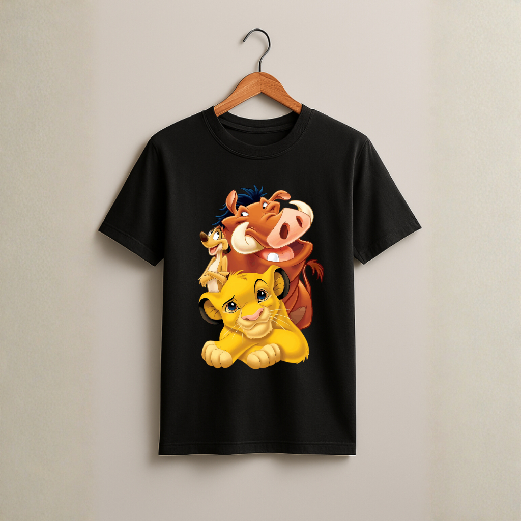 Camiseta Rei Leão Infantil e Adulto 100%  Algodão Unissex Estampa Desenho Simba Filme Juvenil Blusa Hakuna Matata