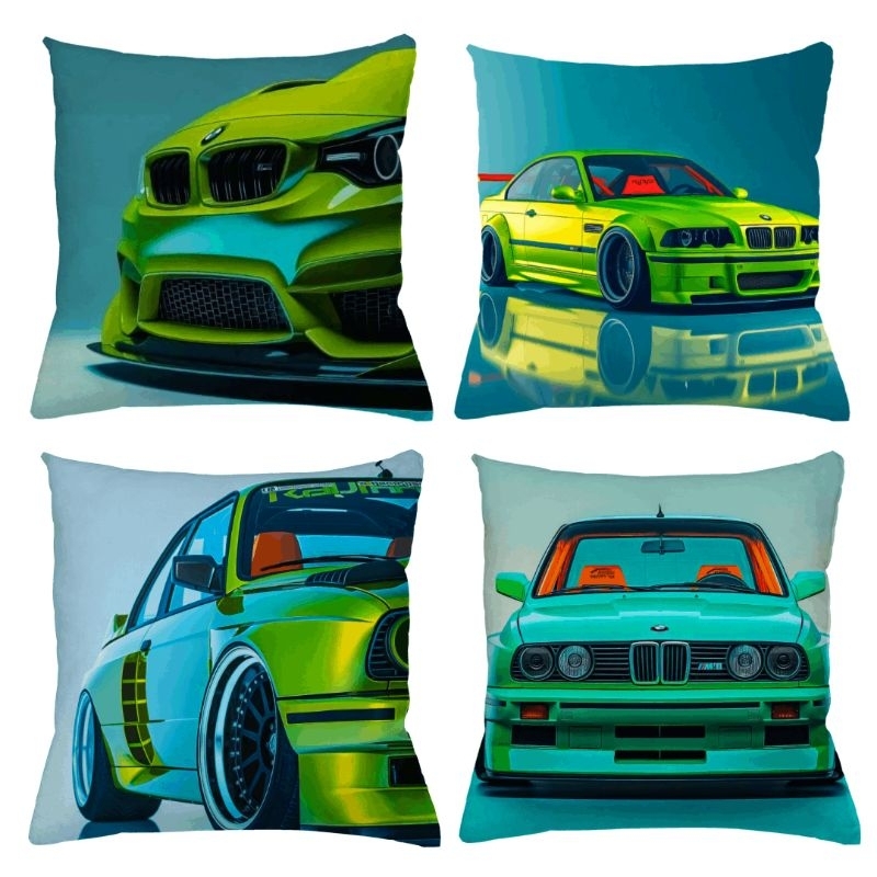KIT 4 CAPAS DE ALMOFADA BMW M3, DECORAÇÃO, CRIANÇAS, CARROS, EXCLUSIVO, DRIFT