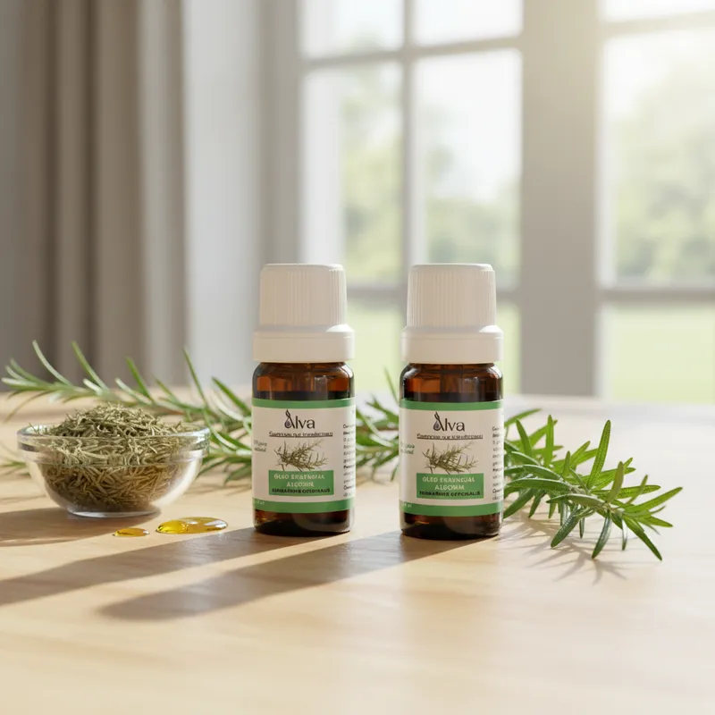 Kit com 2 Óleos Essenciais de Alecrim 100% Puro - Alva - Frasco de vidro e gotejador com 10 ml cada