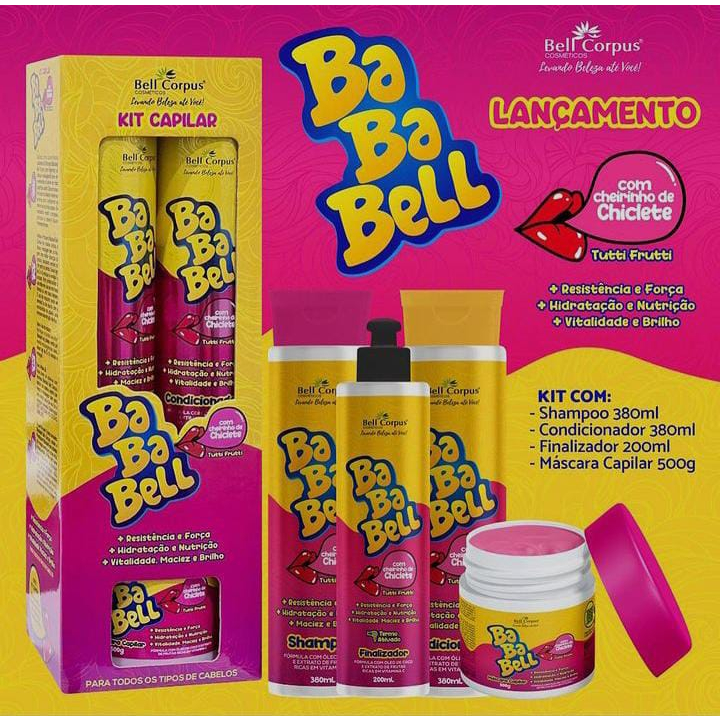 Kit de Shampoo Capilar Cheirinho de Chicete BubbalBell Cheirinho de Chiclete