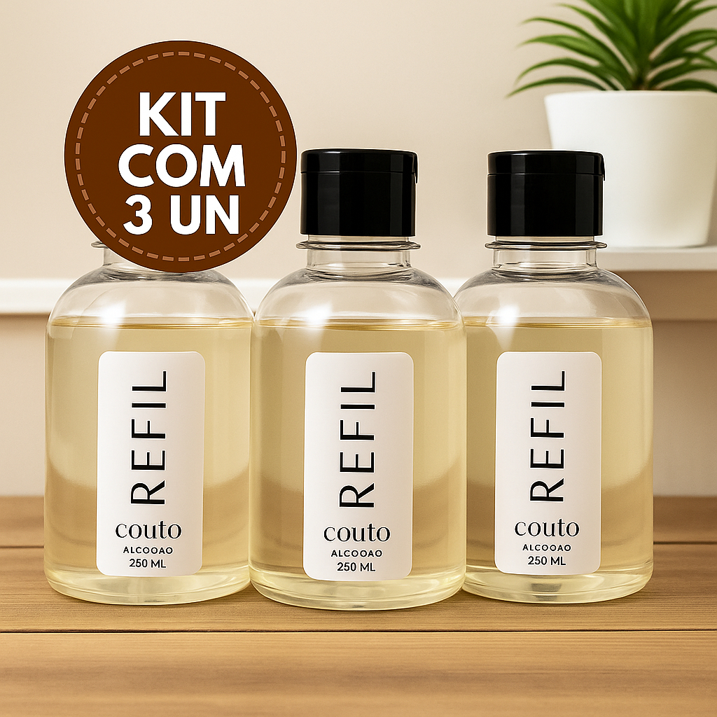 Kit 3 Unidades Refil Aromatizador de Ambiente Difusor Cheirinho Para Casa Varetas 250 ml