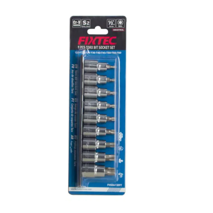 Soquete 1/2 Torx Hexalobular 9pç T20 T25 T27 T30 T40 T45 T50