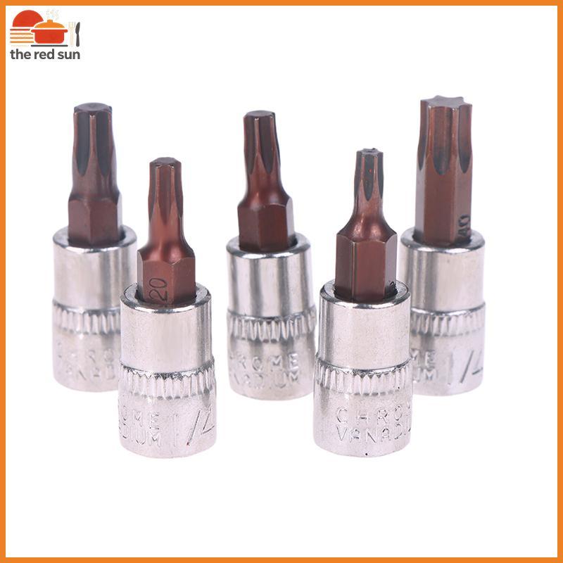 TSBR 5 Pçs Torx Chave De Fenda Bits 1/4 Polegada Unidade Soet Cabeça Ferramentas T15 T20 T25 T30 T40 Adaptador Manuais .