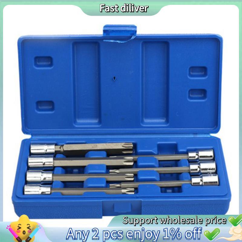 7 Pçs/Set 3/8 Polegada Conjunto De Ferramentas De Soquete Drive Extra Longo Torx Estrela Bit Soquetes T25 T30 T40 T45 T5