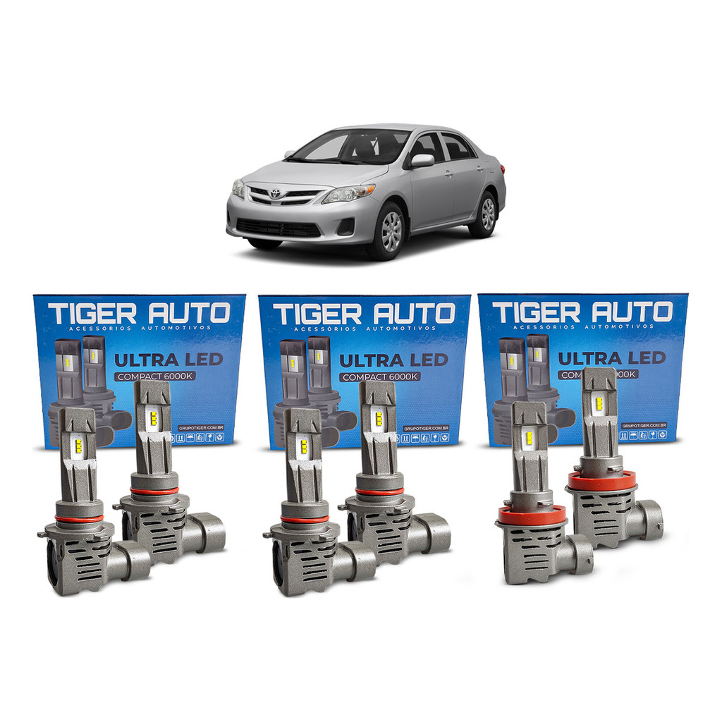 Ultra Led Compact Corolla 2009 A 2014 Farol 6000k