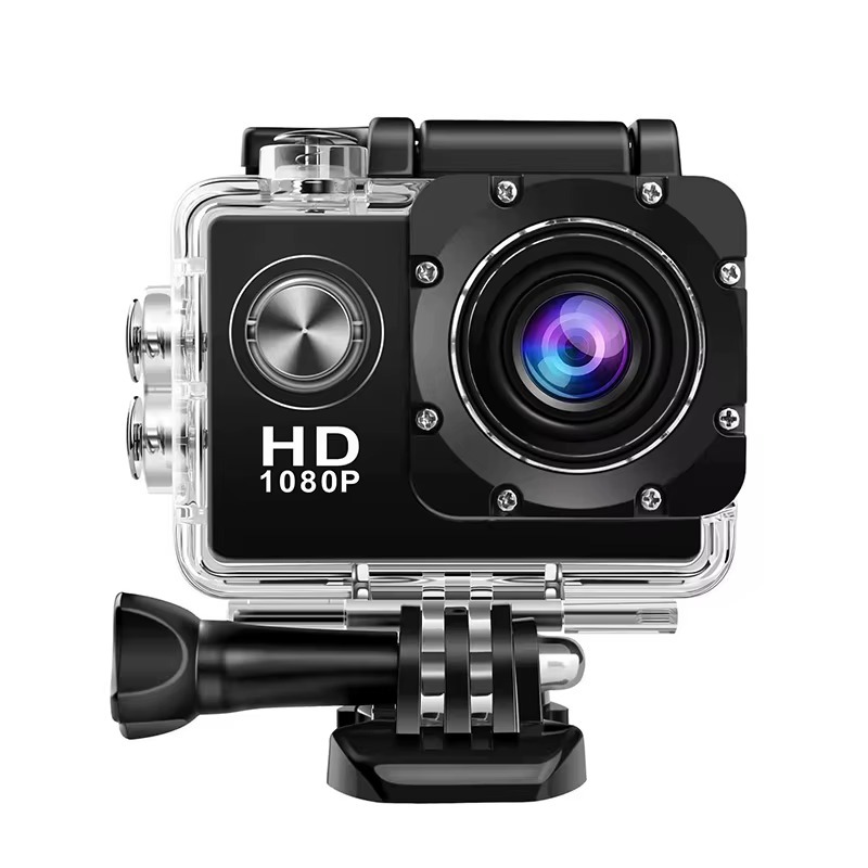 Câmera de Ação Ultra HD com Estojo Impermeável, Capacete Desportivo ao Ar Livre, Câmeras de Gravação de Vídeo, Tela HD 2