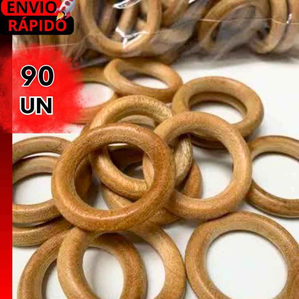 PACOTE/COMBO ARGOLAS DE MADEIRA NATURAIS LISAS 4.5MM IDEAL PARA MESA POSTA, CAFÉS, FESTAS E EVENTOS.
