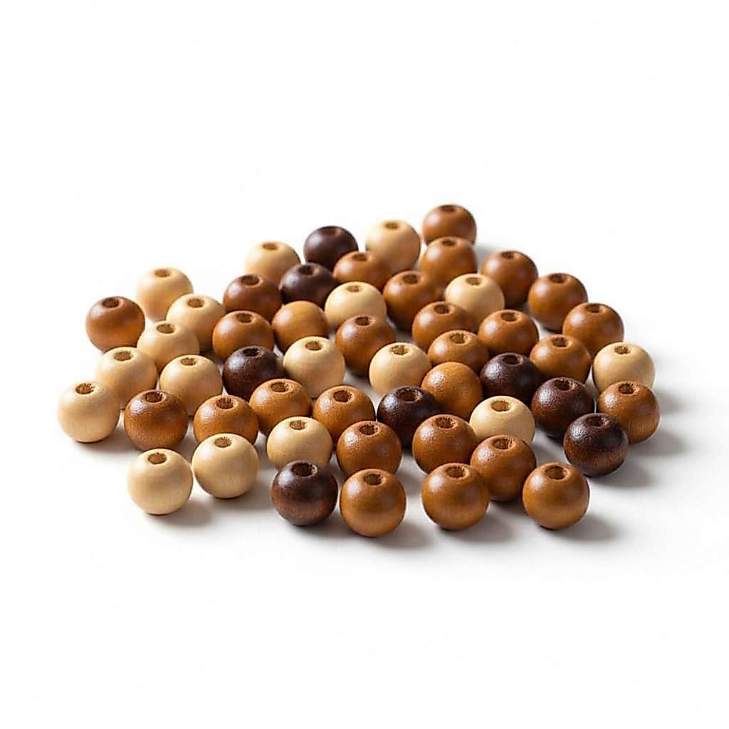 Bolinhas De Madeira 12mm Para Artesanato - Passante 1,5mm - Miçanga Grande