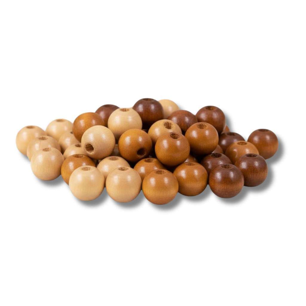 Bolinhas De Madeira 14mm Para Artesanato - Passante 1,5mm - Miçanga Grande