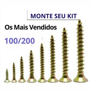 100 Parafuso Chipboard Phs Marcenaria P/ Madeira Mdf 3,0 ou 3,5mm